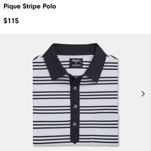 Todd Snyder Footjoy Pique Polo Navy Stripe L